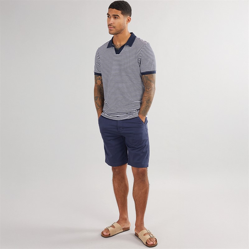 THREADBARE Mens Domino Polo Navy