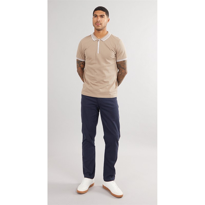 THREADBARE Mens Honey Polo Taupe