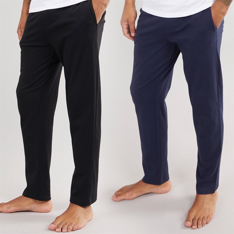 THREADBARE Mens Marco Two Pack Joggers Navy/Black