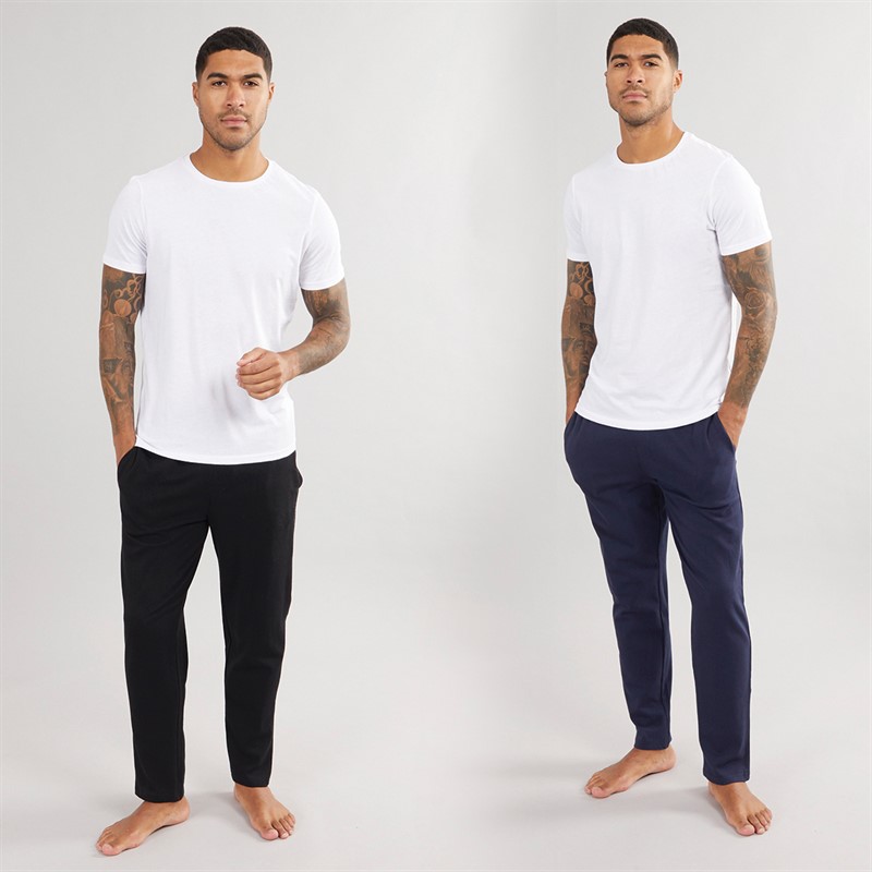 THREADBARE Mens Marco Two Pack Joggers Navy/Black