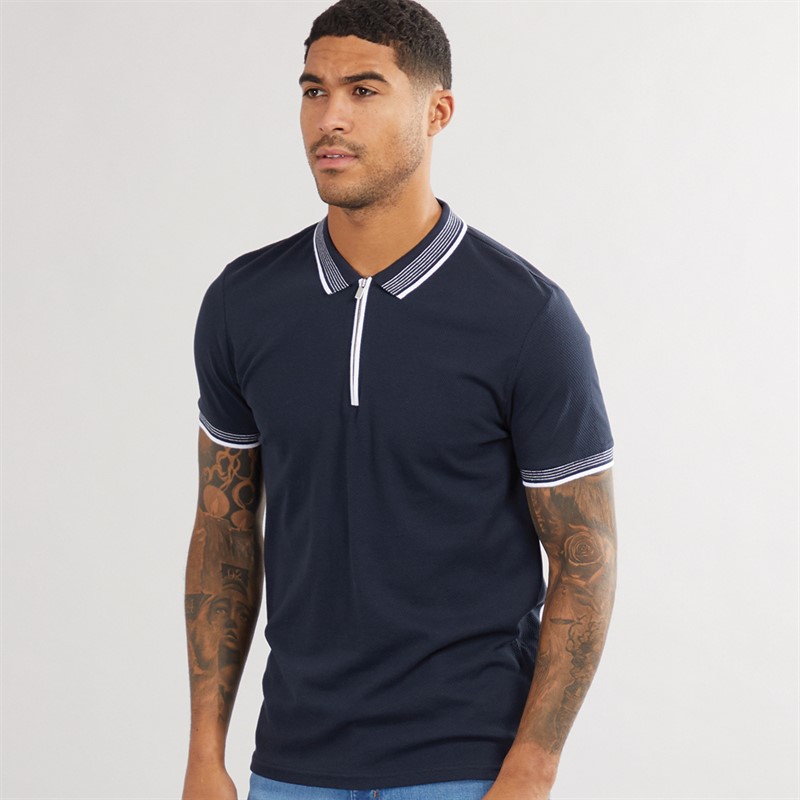 THREADBARE Mens Honey Polo Navy