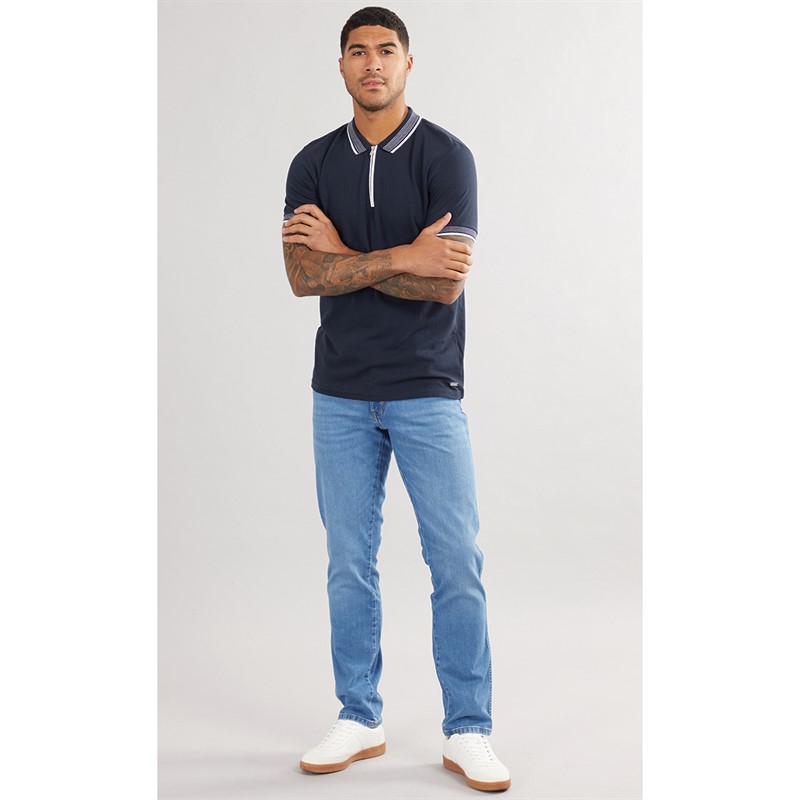 THREADBARE Mens Honey Polo Navy