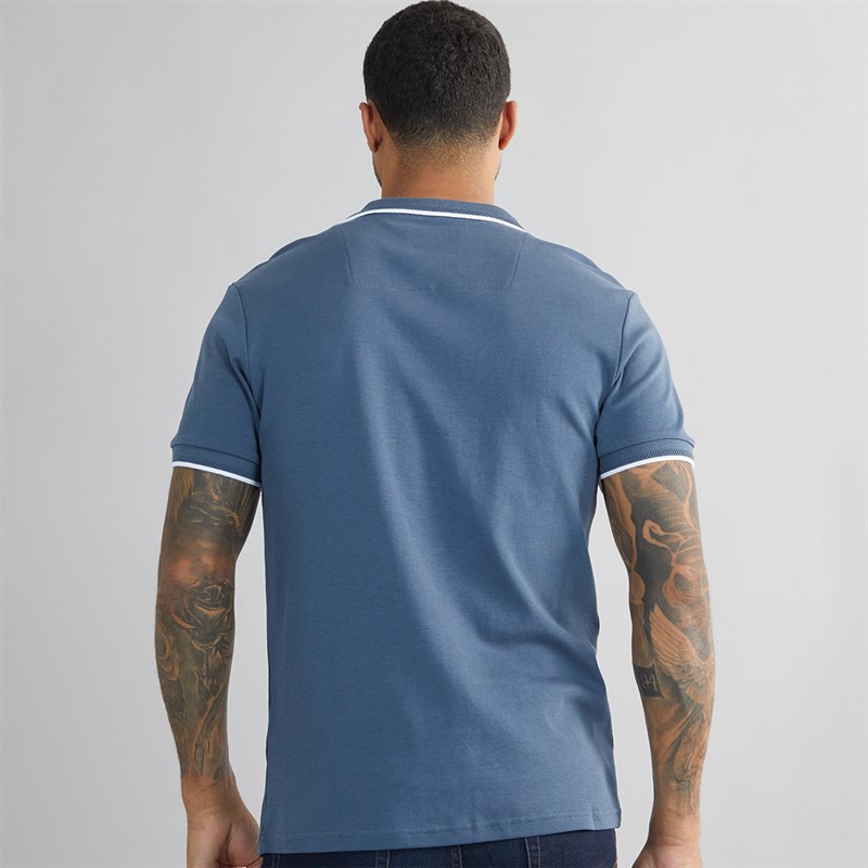 THREADBARE Mens Marria Polo Denim Blue
