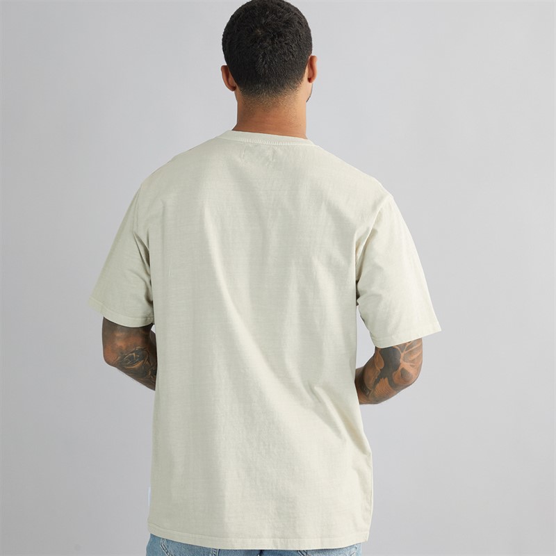 THREADBARE Mens Ambe Acid Wash Oversized T-Shirt Stone