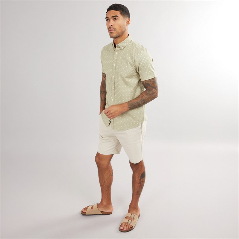 THREADBARE Mens Wests Chino Shorts Light Stone