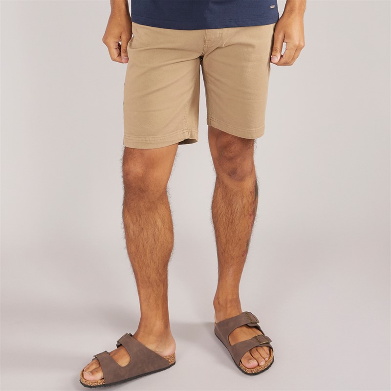 THREADBARE Mens Star Chino Shorts Dark Stone - Size 38