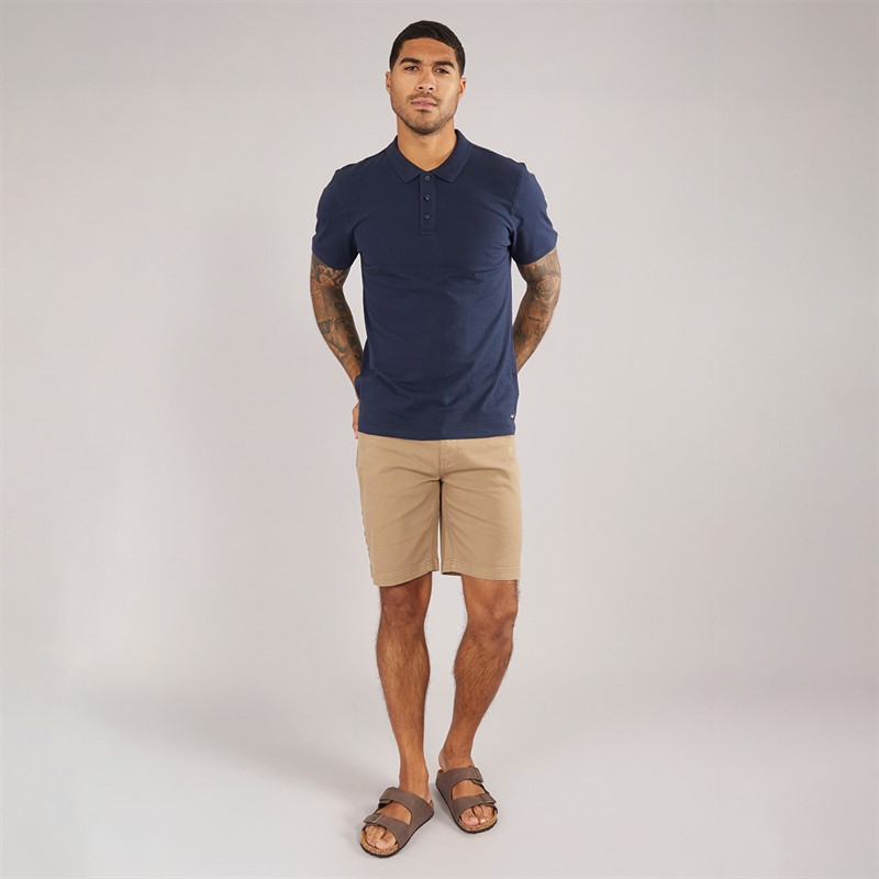 THREADBARE Mens Star Chino Shorts Dark Stone