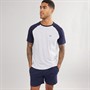 THREADBARE Mens Barrow T-Shirt And Shorts Lounge Set Navy/Grey Marl/Navy