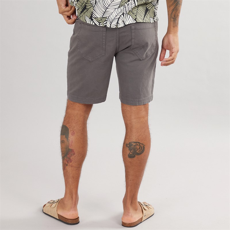 THREADBARE Mens Star Chino Shorts Slate