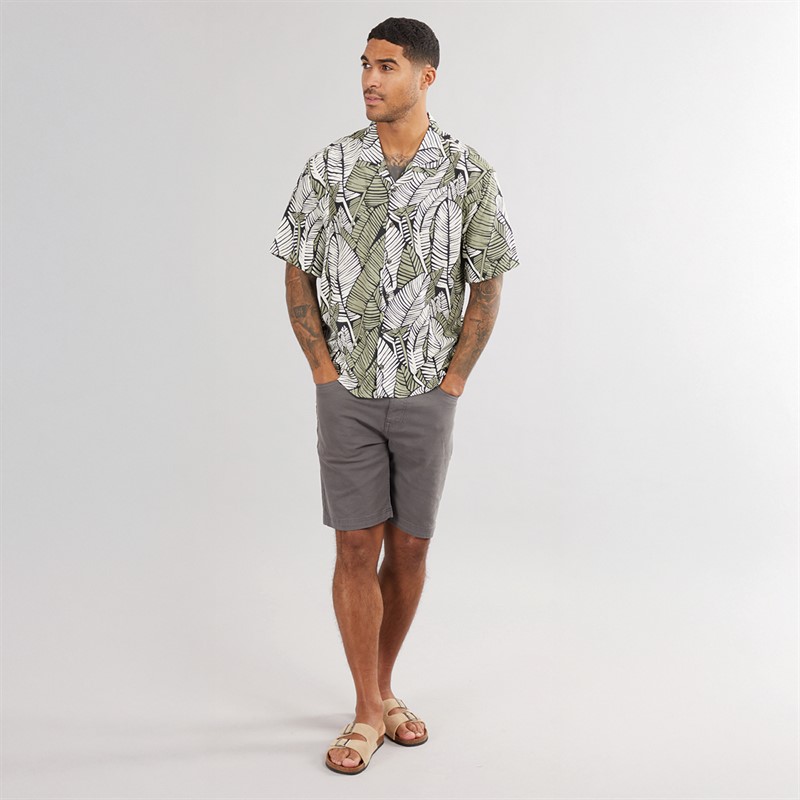 THREADBARE Mens Star Chino Shorts Slate