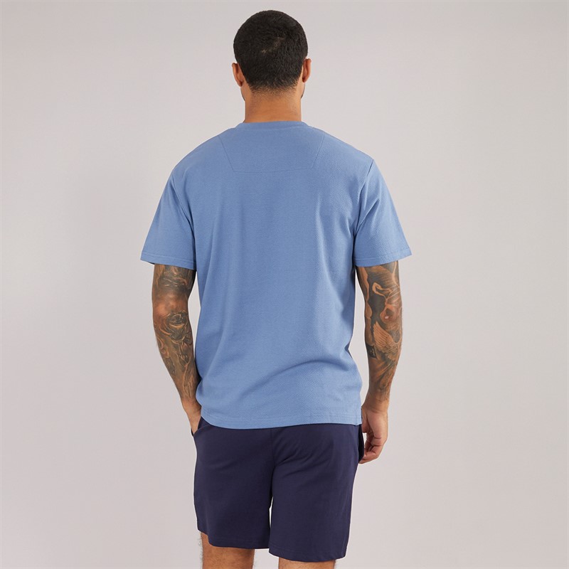 THREADBARE Mens Howtown T-Shirt And Shorts Lounge Set Denim/Navy