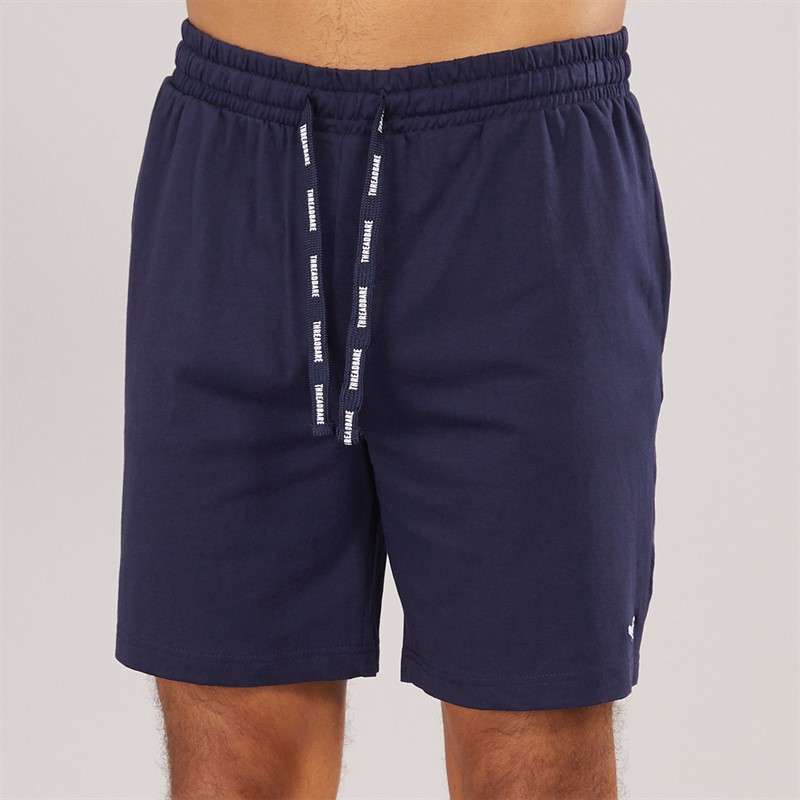 THREADBARE Mens Howtown T-Shirt And Shorts Lounge Set Denim/Navy