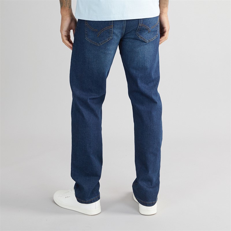 THREADBARE Mens Canter Straight Fit Jeans Vintage Wash