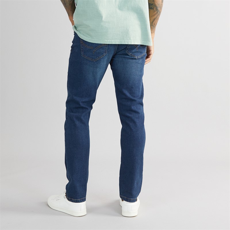 THREADBARE Mens Isling Slim Fit Jeans Vintage Wash