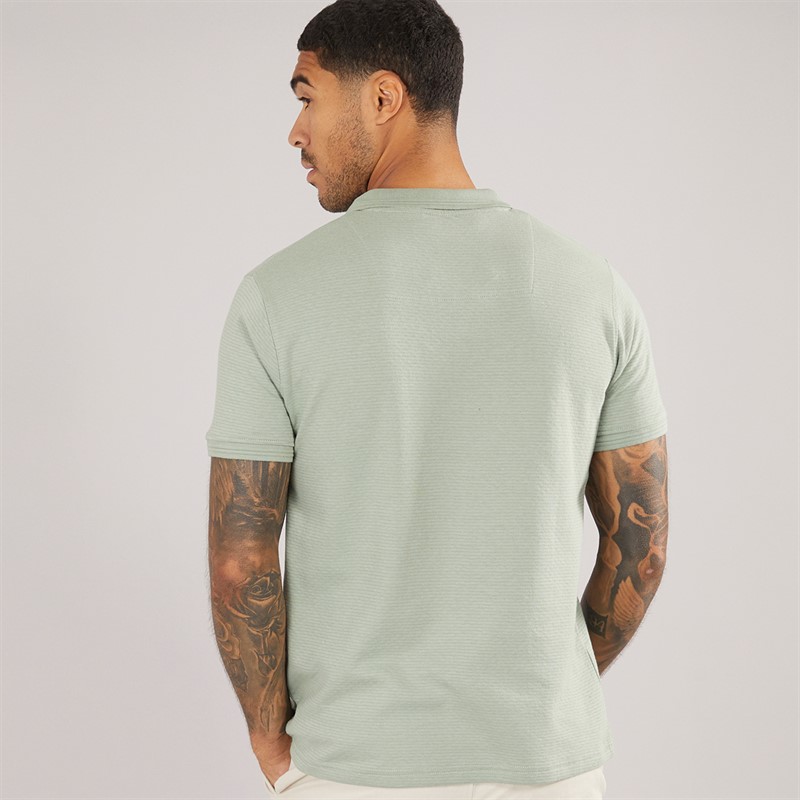 Threadbare Mens Beding Trophy Neck Polo Shirt Sage