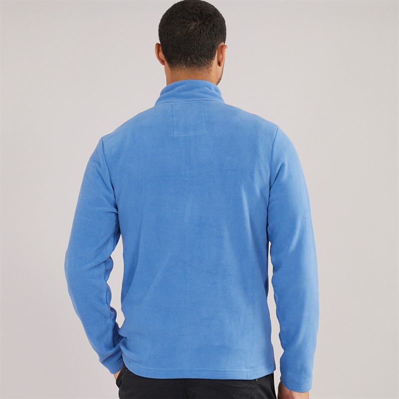 THREADBARE Mens Blade 1/4 Zip Fleece Cobalt