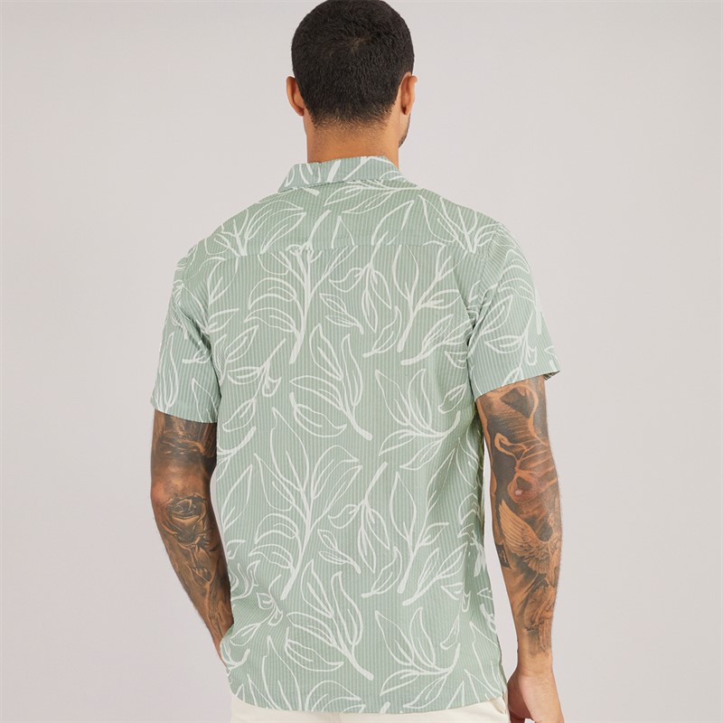 THREADBARE Mens Pick Short Sleeve Shirt Sage