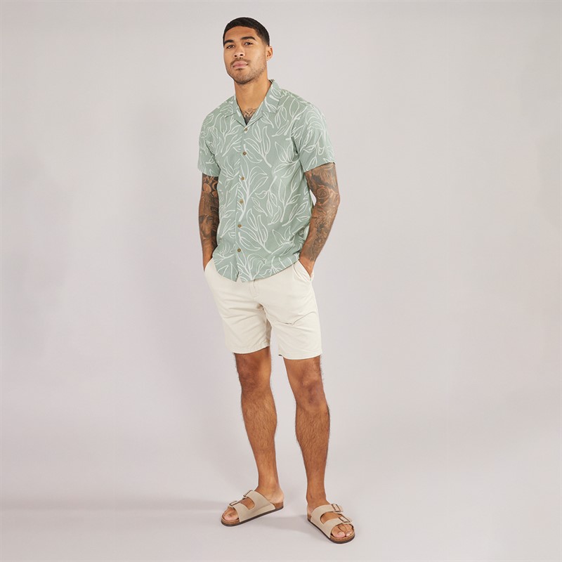 THREADBARE Mens Pick Short Sleeve Shirt Sage