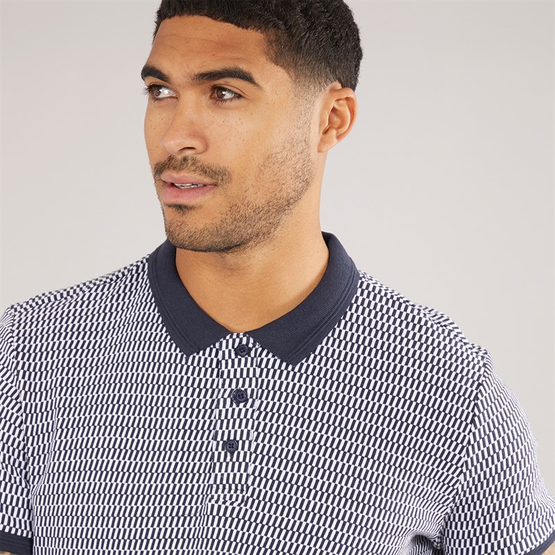 THREADBARE Mens Jazz Polo Navy