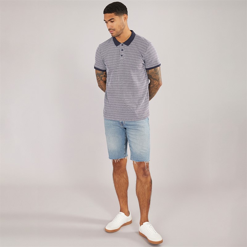 THREADBARE Mens Jazz Polo Navy