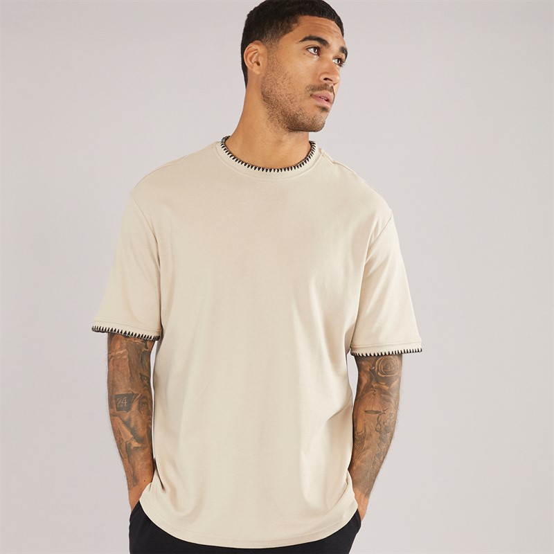 THREADBARE Mens Tri T-Shirt Stone