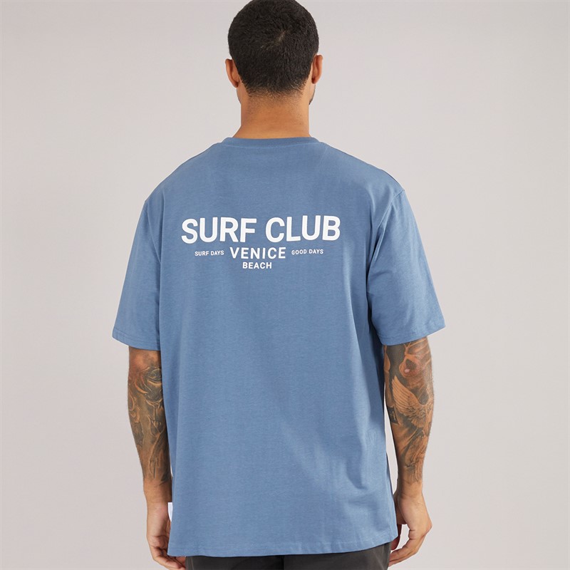 THREADBARE Mens Wats T-Shirt Denim Blue