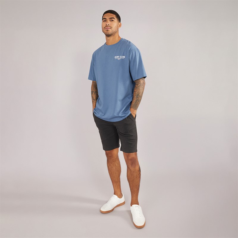 THREADBARE Mens Wats T-Shirt Denim Blue