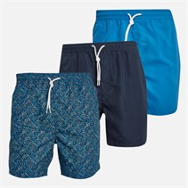 THREADBARE Mens Jo Three Pack Swim Shorts Royal/Navy/Navy