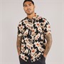 THREADBARE Mens Bell Short Sleeve Shirt Black