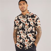 THREADBARE Mens Bell Short Sleeve Shirt Black
