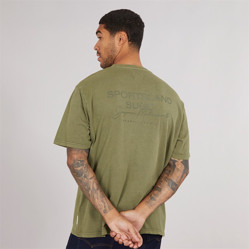 THREADBARE Mens Rose T-Shirt Khaki