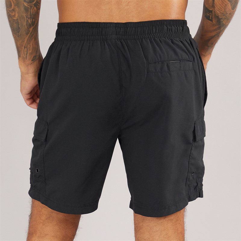 THREADBARE Mens Sax Cargo Swim Shorts Black