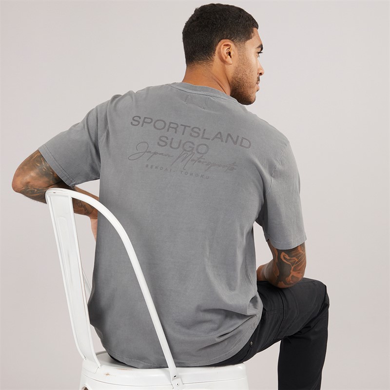 THREADBARE Mens Rose T-Shirt Slate