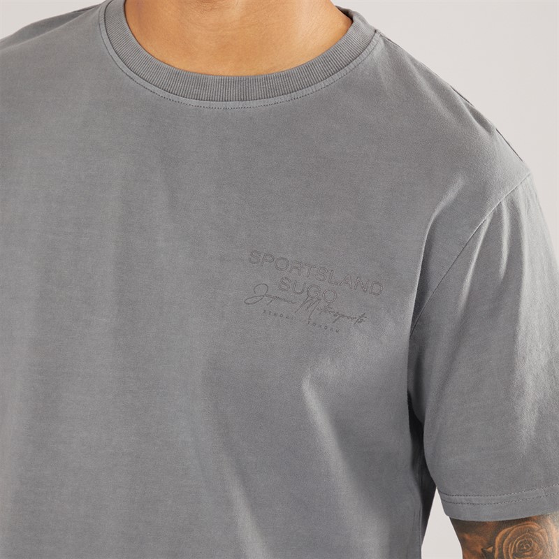 THREADBARE Mens Rose T-Shirt Slate