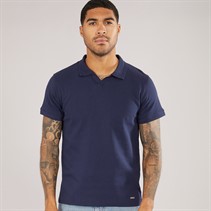 THREADBARE Mens Beding Trophy Neck Polo Navy