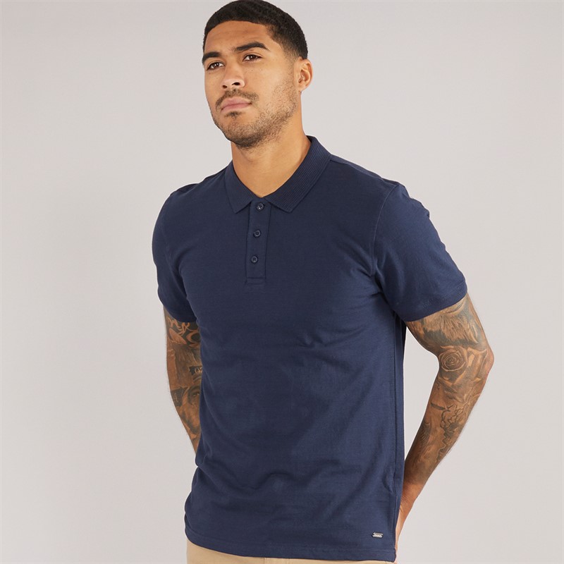 THREADBARE Mens Cram Polo Navy