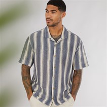 THREADBARE Mens Shaw Shirt Chambray/Ecru