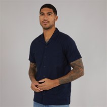 THREADBARE Mens Map Shirt Navy