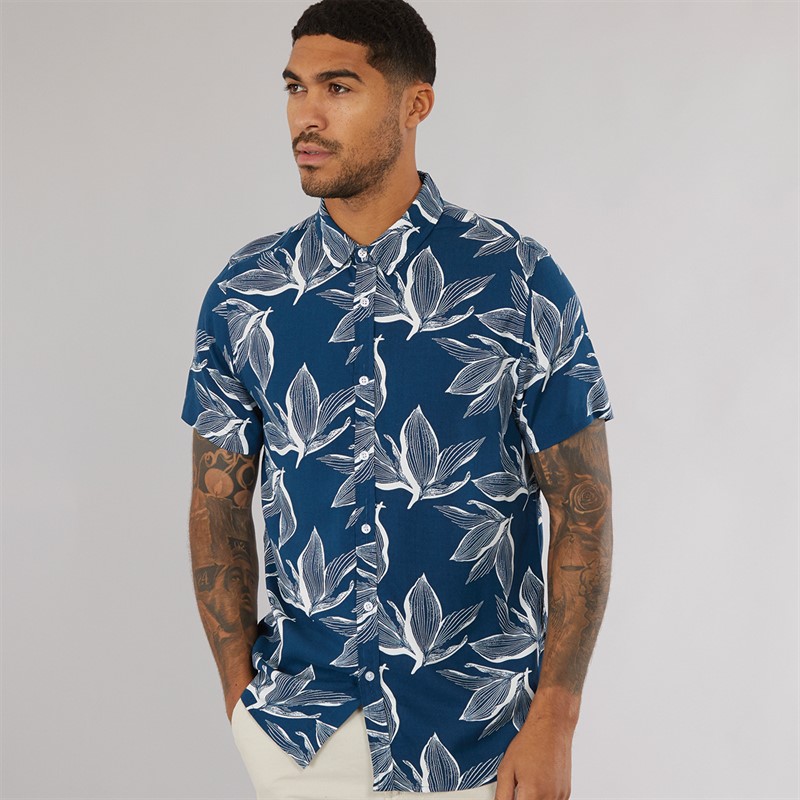 THREADBARE Mens Foli Shirt Navy