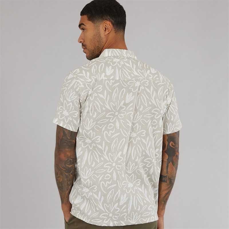 THREADBARE Mens Dal Shirt Light Stone