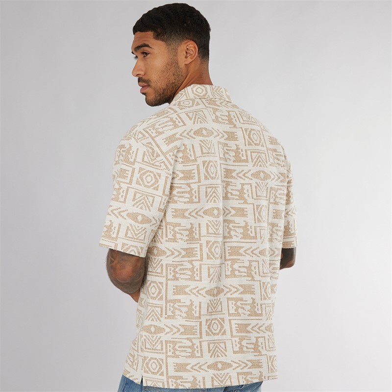 THREADBARE Mens Hall Shirt Ecru