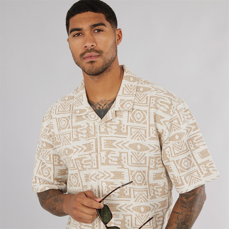 THREADBARE Mens Hall Shirt Ecru