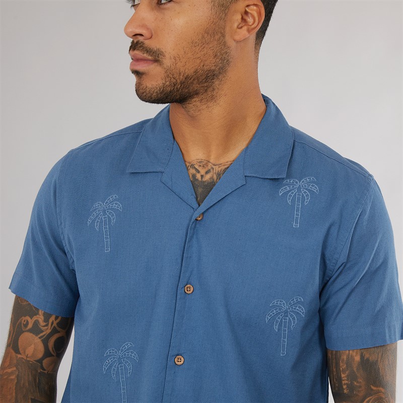 THREADBARE Mens Sag Shirt Denim