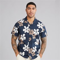 THREADBARE Mens Terrace Short Sleeve Shirt Navy
