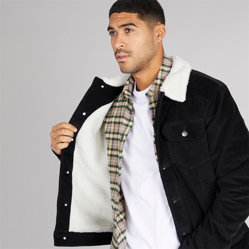 THREADBARE Mens Phili Cord Jacket Black