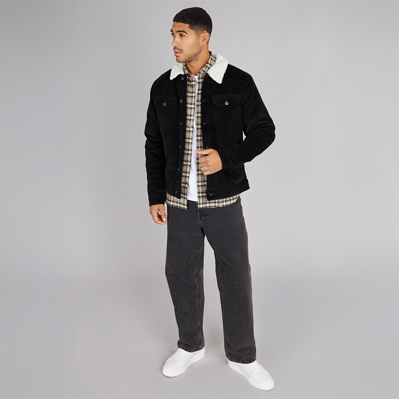 THREADBARE Mens Phili Cord Jacket Black