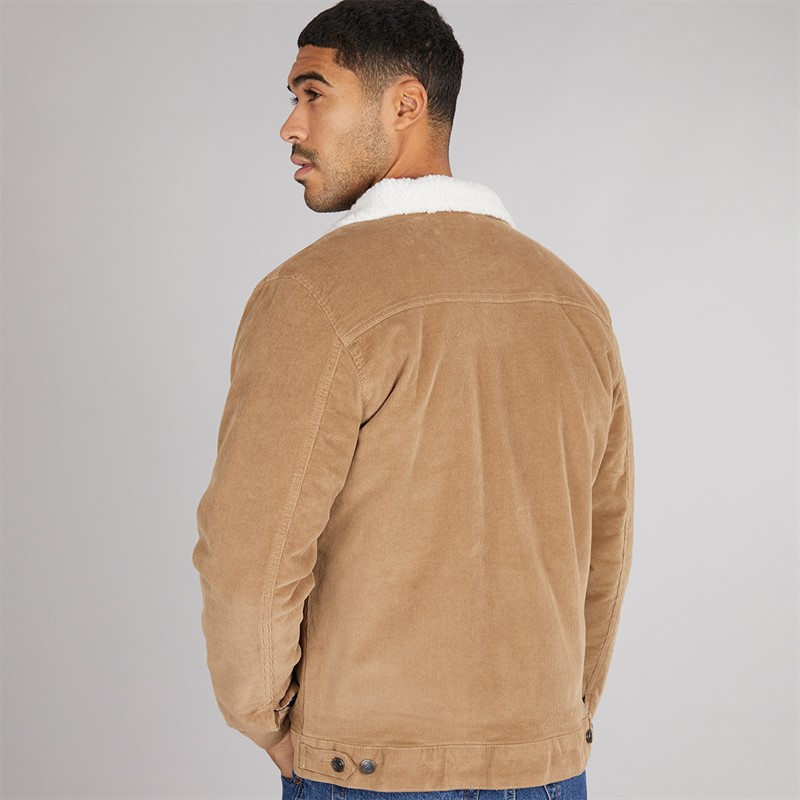 THREADBARE Mens Phili Cord Jacket Stone