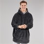 THREADBARE Mens Jam Borg Poncho Charcoal