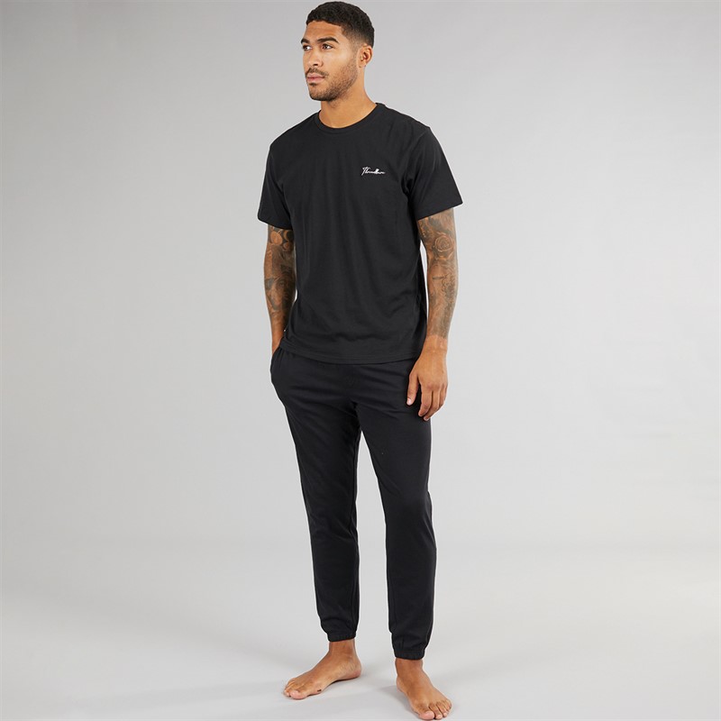 THREADBARE Mens Elt Pyjama Set Black