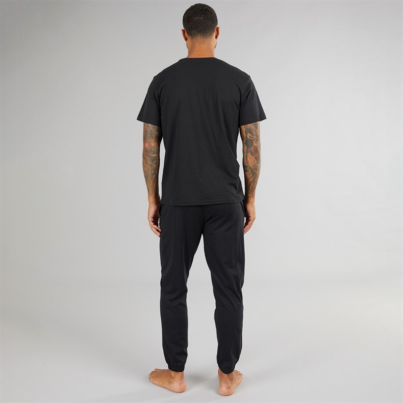 THREADBARE Mens Elt Pyjama Set Black